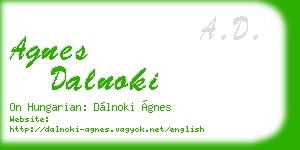 agnes dalnoki business card